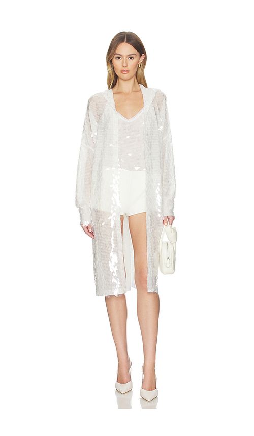 Norma Kamali Hooded Robe in White. L. Also in M