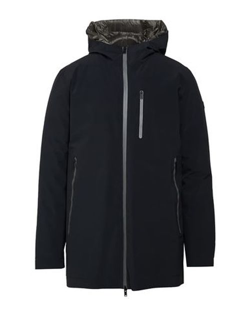 Man Coat Black Size L Polyester, Polyurethane