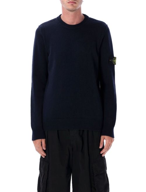 Navy Blue Logo Patch Sweater