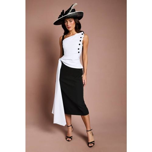 Coast Women's Lisa Tan Fan Detail Crepe Midi Dress in Mono