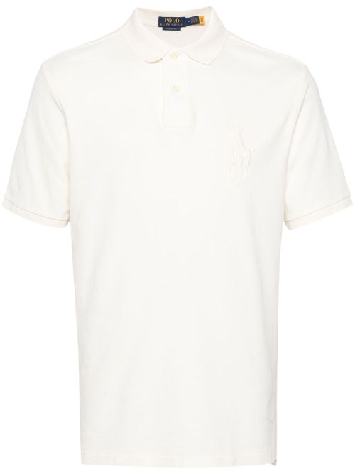 Polo Pony-embroidered polo shirt - Neutrals