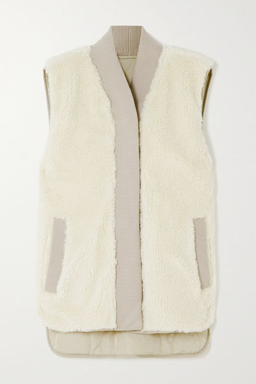 Covey Reversible Fleece And Shell Gilet - Light gray