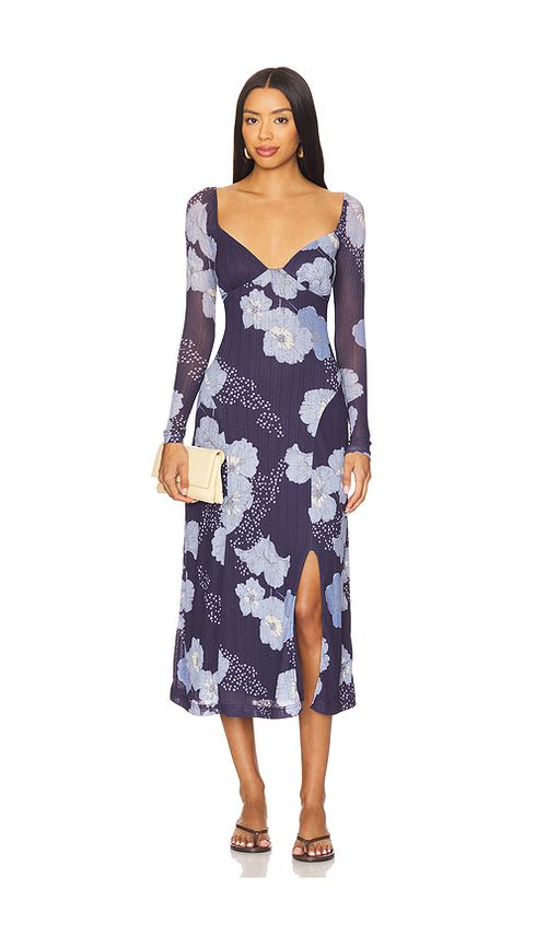 Free People Calla Midi Dress in Blue. XS. Also in L, M