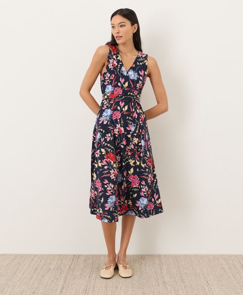 Women's Dayspring Blooms Multi Fit & Flare Easy V-Neck Dre