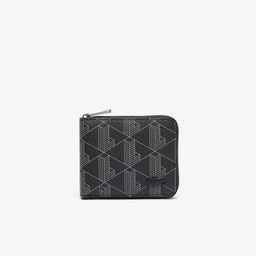 Men's Monogram Print Small Zip Wallet