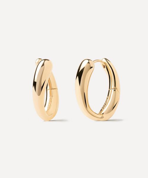 18ct Gold-Plated Helix Hoop Earrings Luxury Gift