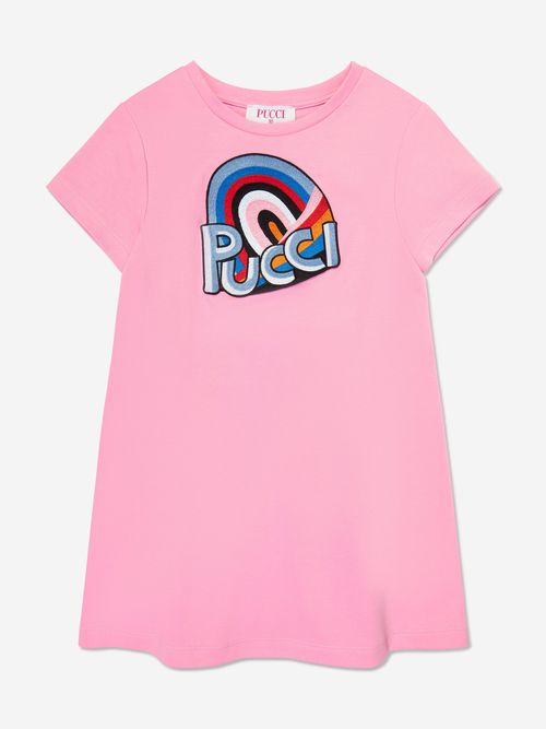 Pucci Girls Logo Jersey Dress in Pink 14 Yrs