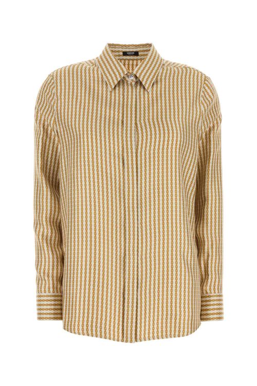 Striped Silk Shirt — Gold