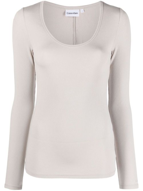 Ribbed stretch top - Grey