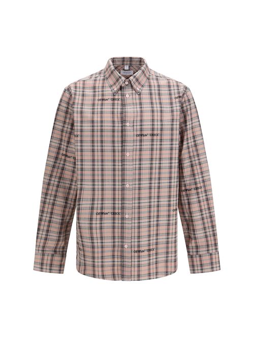 Embroidered Logo Flannel Shirt — Pink
