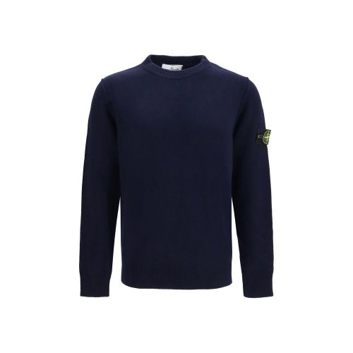 Crewneck Cotton Sweater — Navy