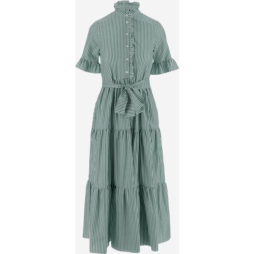 F.It – Gestreiftes Baumwollkleid mit Rüschenkragen
