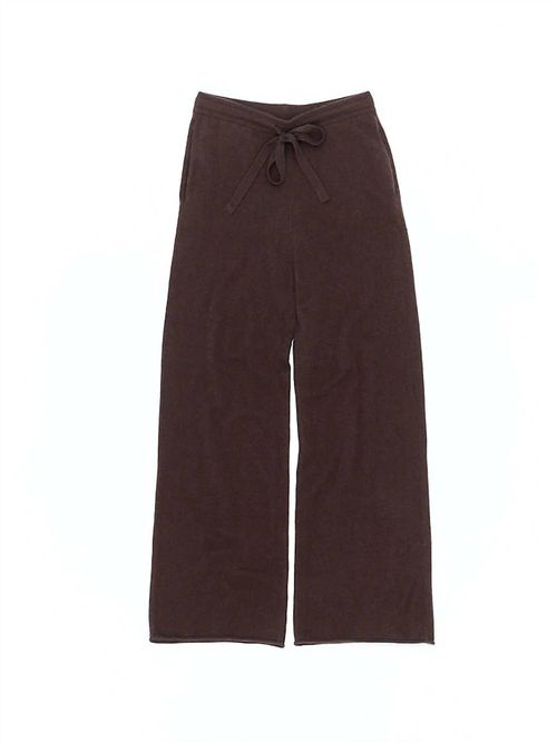 Women's Cashmere Wide Leg Pants In Chestnut