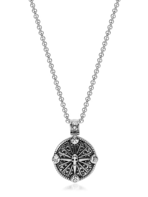 Nialaya Jewelry compass-pendant necklace - Zilver