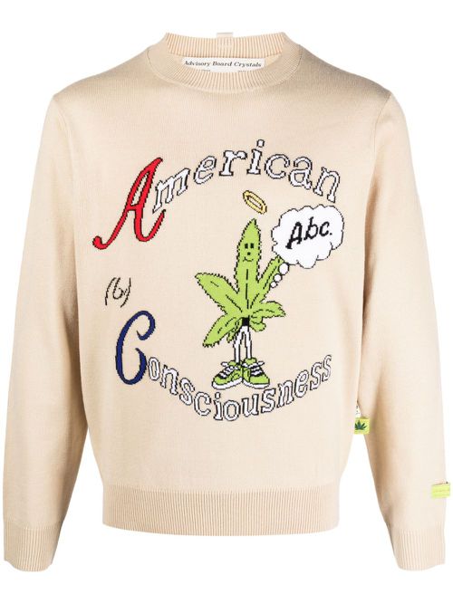 American Consciousness crew-neck jumper - Neutrals