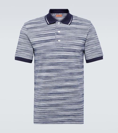 Striped cotton polo shirt