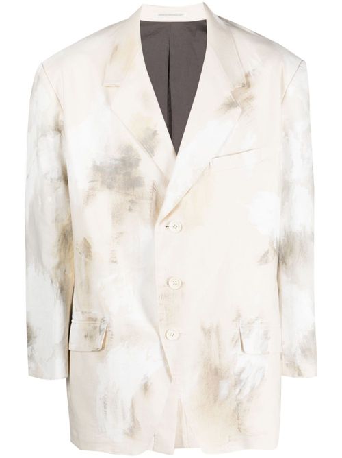 Abstract-print jacket - Neutrals