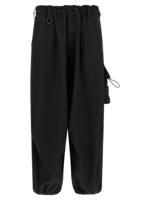 Technical Polyester Cargo Pants — Black