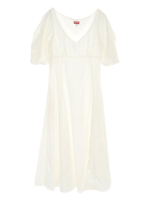 2010s cotton midi dress - White