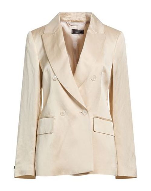 Woman Blazer Cream Size 6 Viscose, Linen