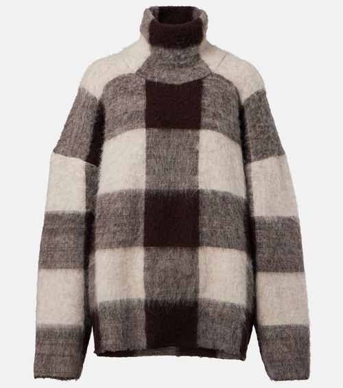 Kai checked alpaca-blend turtleneck sweater