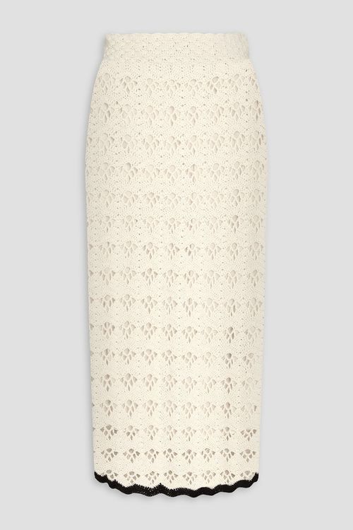 Crocheted cotton midi skirt - White - 1