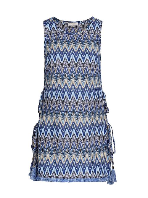 Women's Kimber Zigzag Cover-Up Minidress - Ocean Zigzag