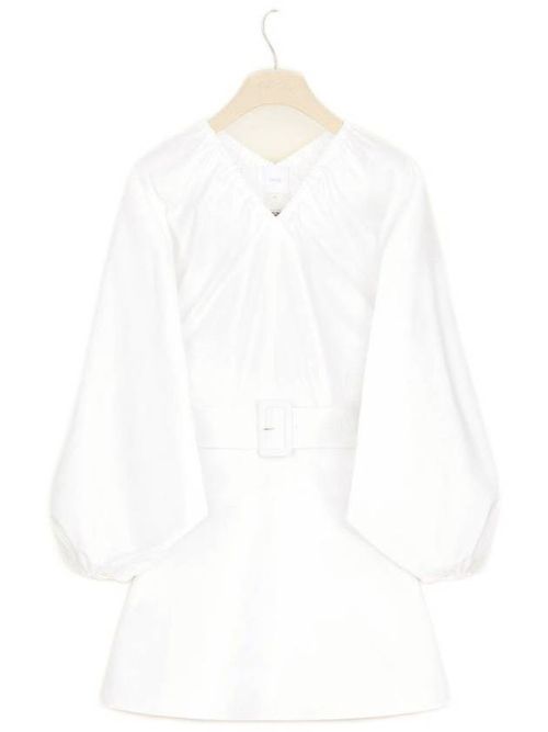 Oversize-collar cotton dress