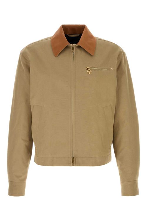 Cotton Collar-Detail Jacket — Beige