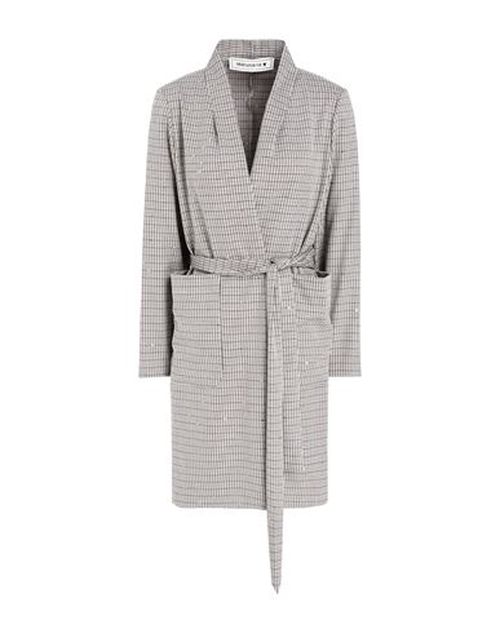Woman Overcoat & Trench Coat Blue Size 8 Polyester, Viscose, Elastane
