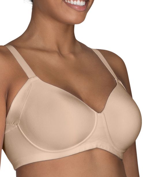 Women's Beauty Back Full Figure Wirefree Extended Side and Back Smoother Bra 71267 - Damask Neutral (Nude )