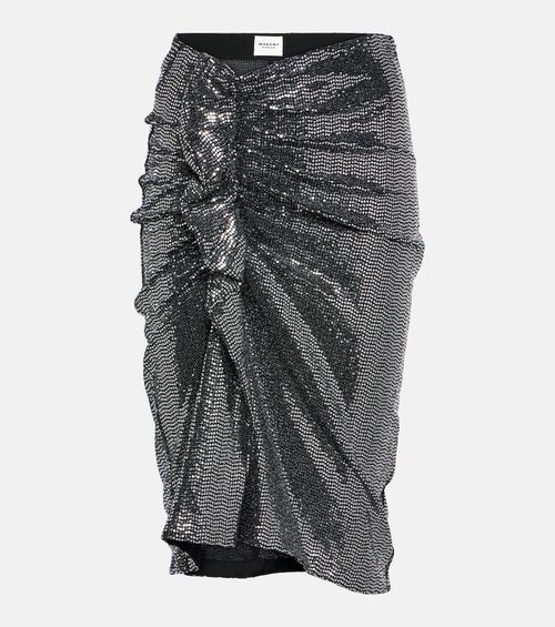 Dolene ruffled sequined tulle skirt