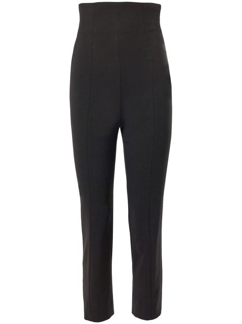 High-waisted capri trousers - Black