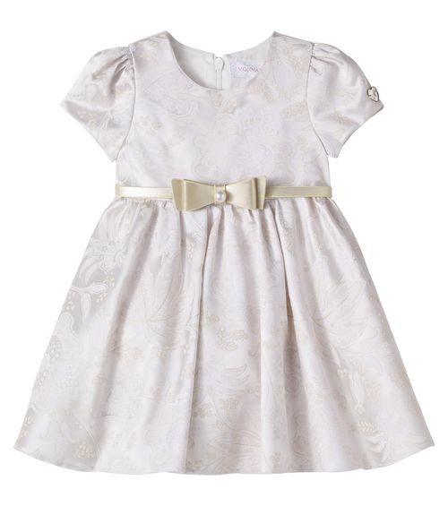 Baby bow-detail floral brocade dress