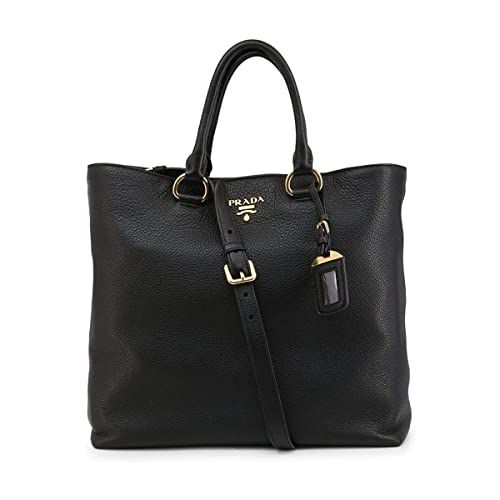 Prada Women's Black Vitello Phenix Leather Shopping Tote 1BG865