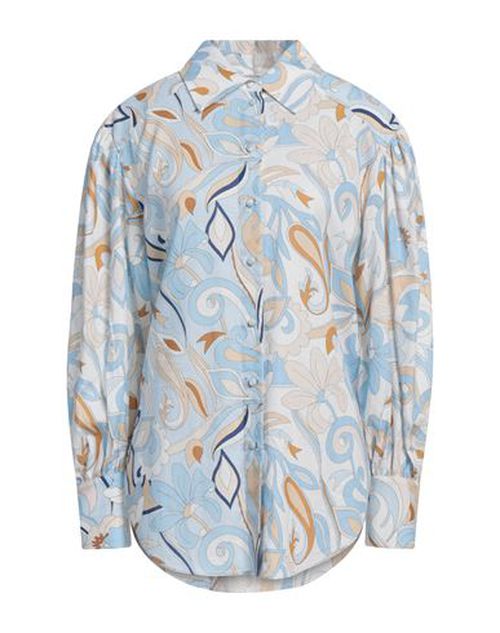 Herzensangelegenheit Woman Shirt Sky blue Size 6 Linen, Viscose
