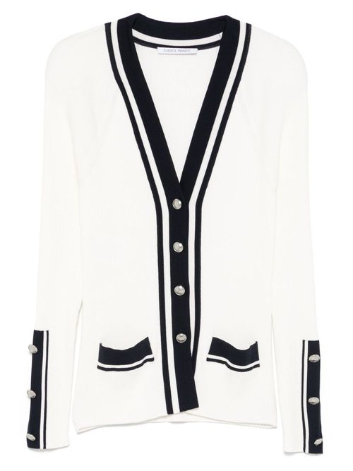 Alberta Ferretti contrast-trim cardigan - White
