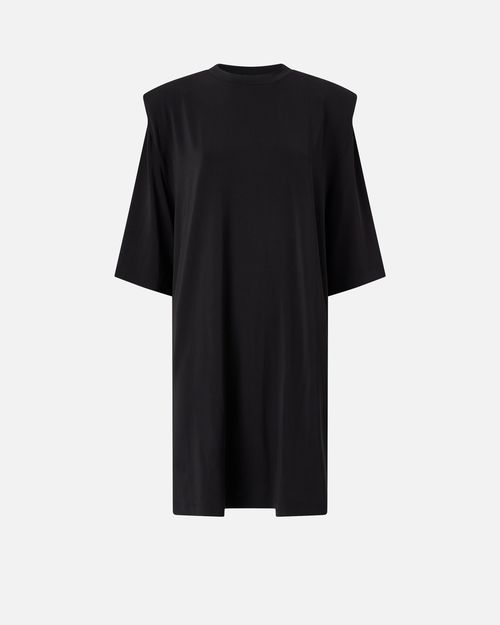 Mini dress with structured shoulders and chain - L