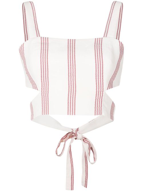 Ariane striped crop top - White