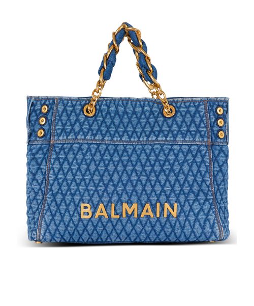 1945 Soft tote bag in diamond-quilted denim