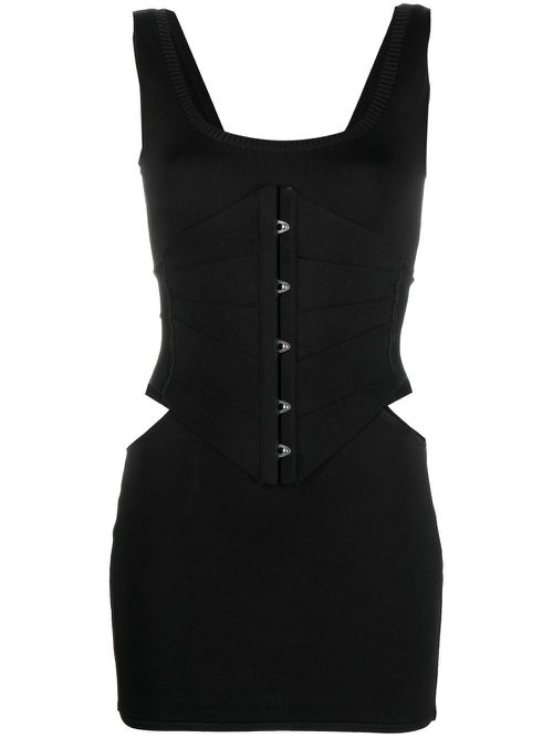 Cut-out corset mini dress - Black