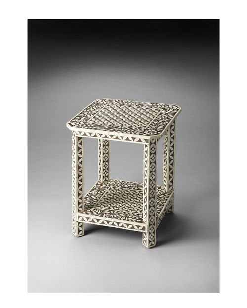 Amelia Brown Bone Inlay Side Table