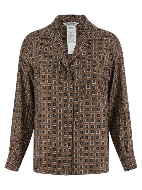 Archive Print Silk Blouse — Brown