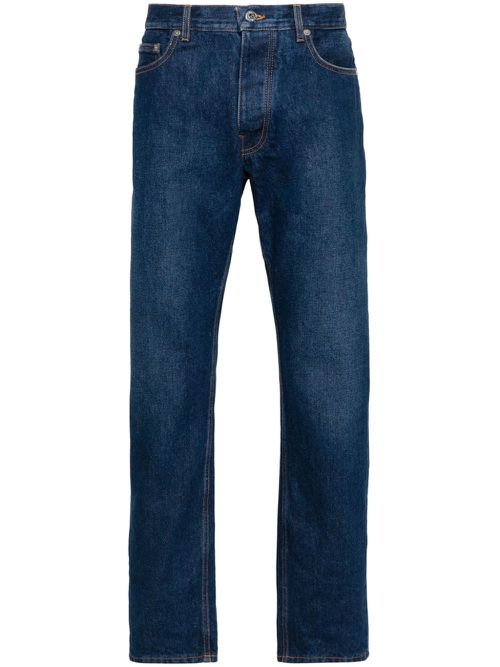 Engraved-logo low-rise jeans - Blue
