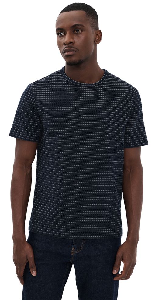 Jacquard Stripe Tee Navy/Cream Stripe