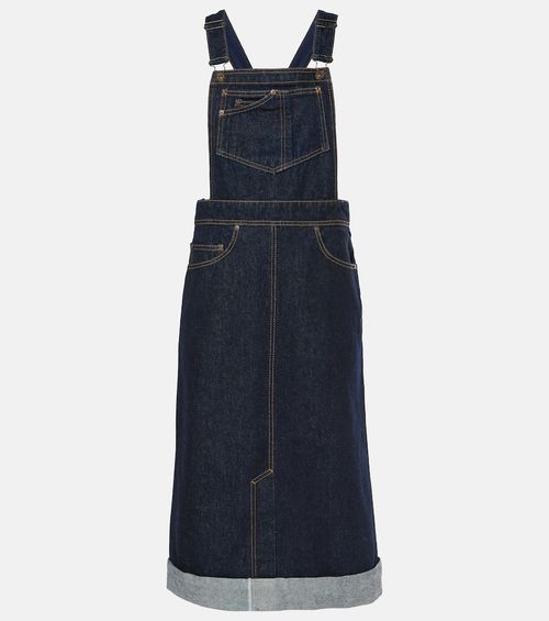 Convertible denim midi skirt