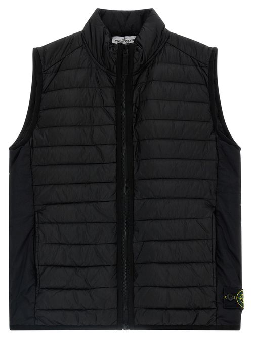 Quilted Recycled Nylon Vest — Black