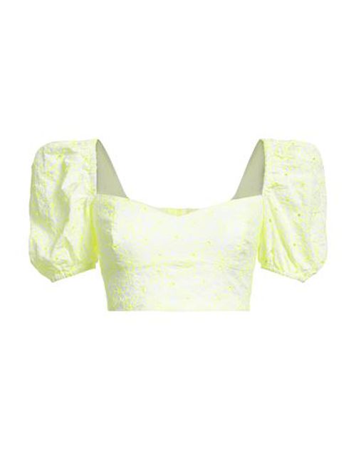 Woman Top Yellow Size S Cotton, Polyester