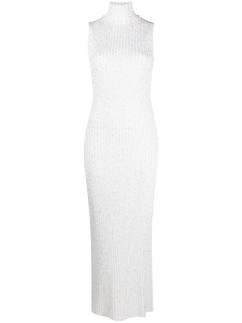 Glitter-detailed knit dress - White