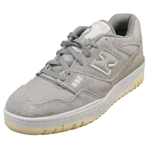 New Balance 550 Men's Shoes, White/Green/Mustard